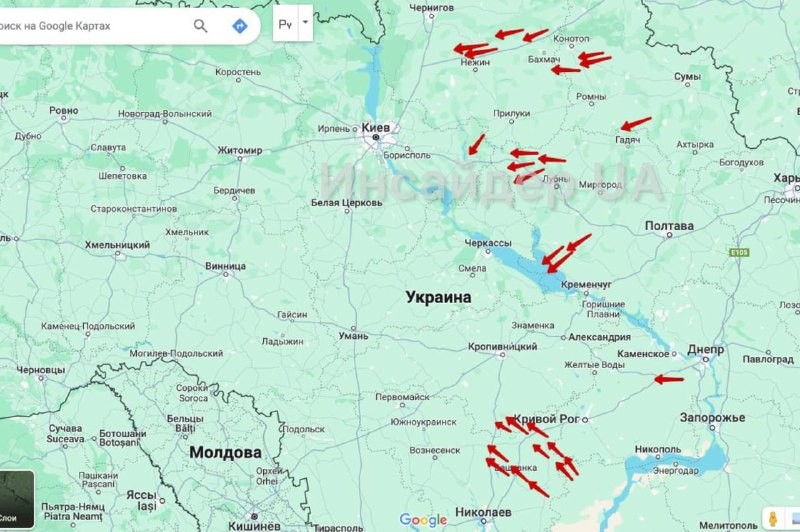 Попадания в Черкассах и Днепропетровской области