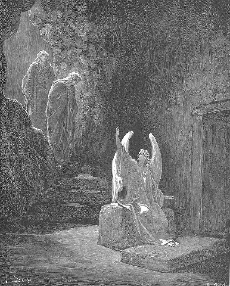 Ангел возвещает женам-мироносицам о воскресении Христа (Иоанн, гл. 20; Матф. гл.28; Марк,...
