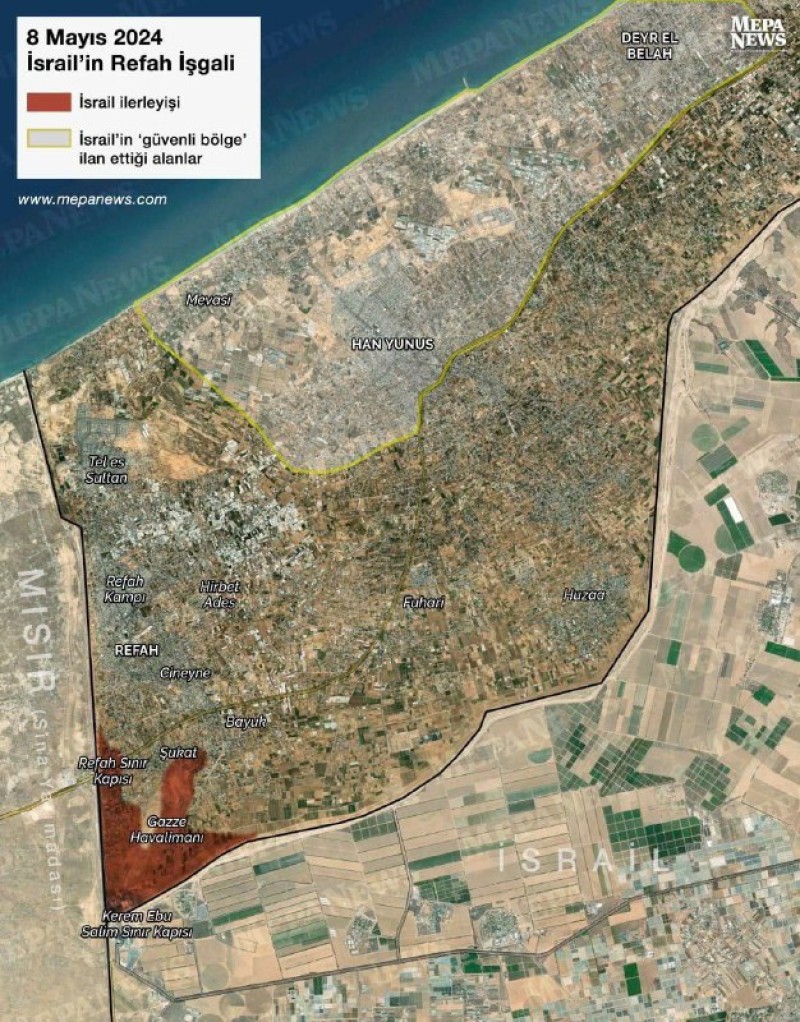 Приблизительная текущая ситуация в районе израильской оккупации Рафаха